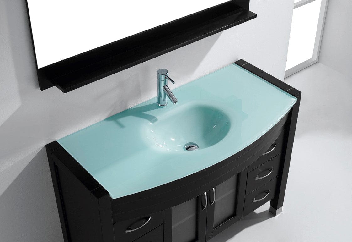 Virtu USA Vanities PS-103-BN Virtu USA Ava 48 Single Bathroom Vanity Set in Espresso w/ Tempered Glass Counter-Top