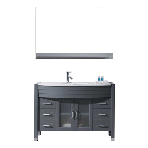 Virtu USA Ava 48 Single Bathroom Vanity Cabinet Set in Grey