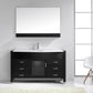 Virtu USA Ava 55" Single Bathroom Vanity Cabinet Set in Espresso w/ White Stone Counter-Top