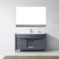 Virtu USA Ava 55 Single Bathroom Vanity Set in Grey | White Stone Counter-Top