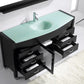 Virtu USA Ava 61 Single Bathroom Vanity Set in Espresso w/ Tempered Glass Counter-Top