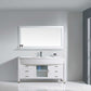 Virtu USA Ava 61 Single Bathroom Vanity Set in White w/ White Stone Counter-Top | Round Basin