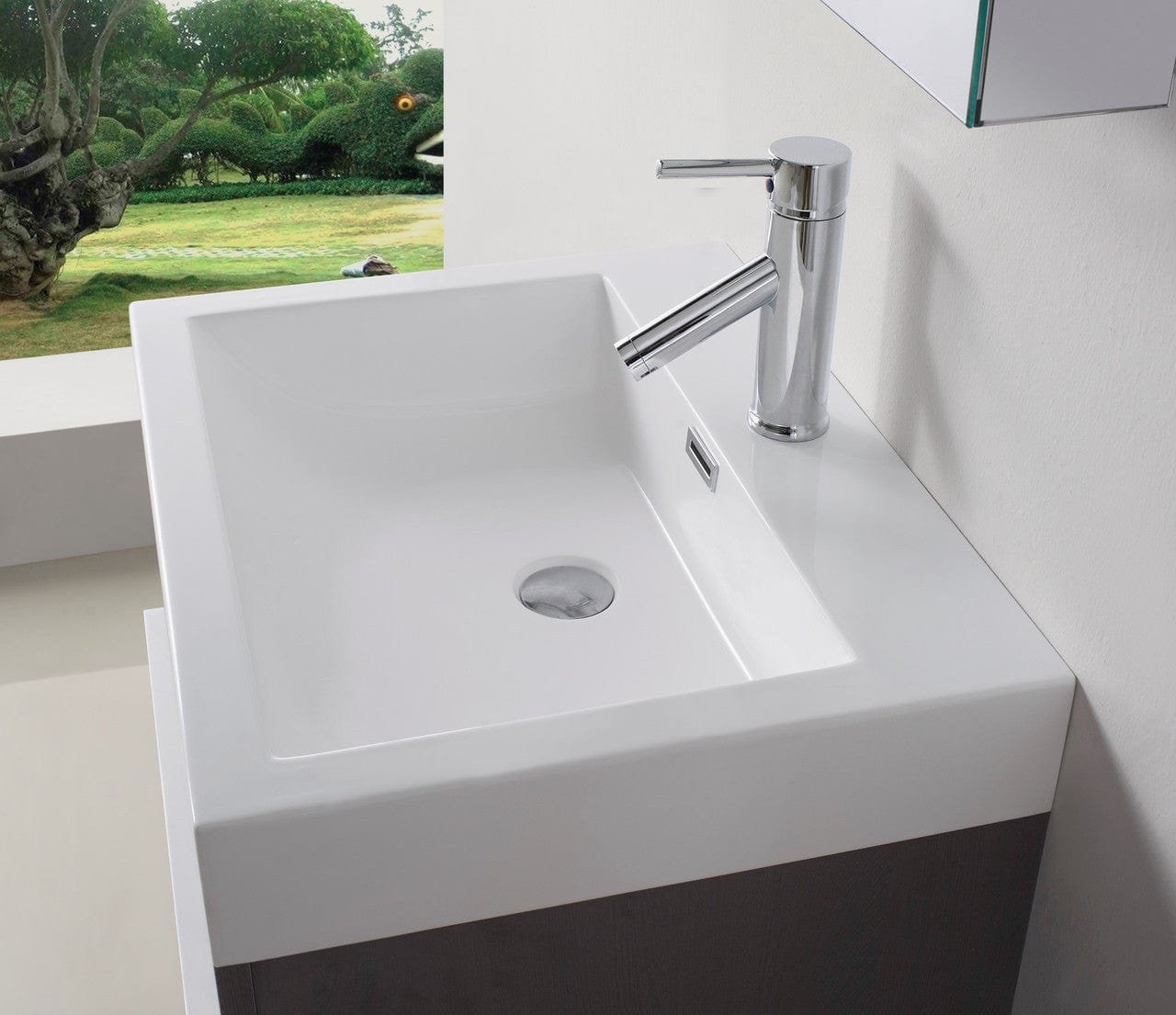 Virtu USA Vanities PS-103-BN Virtu USA Bailey 24 Single Bathroom Vanity Set in Wenge w/ Polymarble Counter-Top