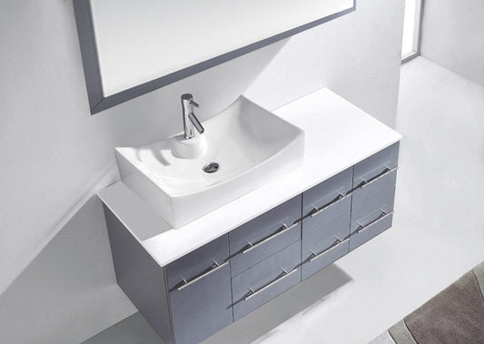 Virtu USA Ceanna 55 Single Bathroom Vanity Set in Grey top view