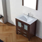 Virtu USA Dior 30 Single Bathroom Vanity Set in Espresso w/ Ceramic Counter-Top | Integrated Sink