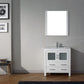 Virtu USA Dior 32" Single Bathroom Vanity Cabinet Set in White w/ Ceramic Counter-Top