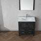 Virtu USA Dior 32 Single Bathroom Vanity Set in Zebra Grey w/ Ceramic Counter-Top | Integrated Sink