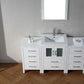 Virtu USA Dior 60 Single Bathroom Vanity Set in White w/ Ceramic Counter-Top | Integrated Sink