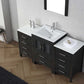 Virtu USA Dior 60 Single Bathroom Vanity Set in Zebra Grey w/ Ceramic Counter-Top | Integrated Sink