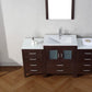 Virtu USA Dior 64 Single Bathroom Vanity Set in Espresso w/ Ceramic Counter-Top | Integrated Sink