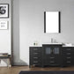 Virtu USA Dior 64 Single Bathroom Vanity Set in Zebra Grey w/ Ceramic Counter-Top | Integrated Sink