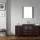 Virtu USA Dior 66" Single Bathroom Vanity Cabinet Set in Espresso w/ Ceramic Counter-Top
