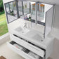 Virtu USA Finley 54 Double Bathroom Vanity Set in Gloss White w/ Polymarble Counter-Top