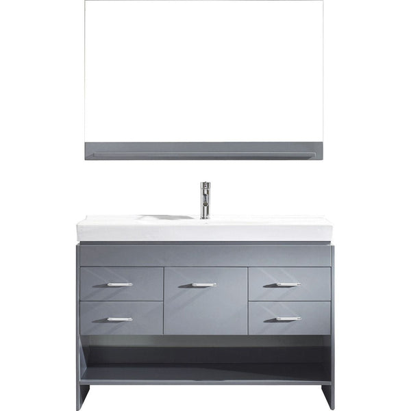 Virtu USA Gloria 48 Single Bathroom Vanity Cabinet Set in Grey