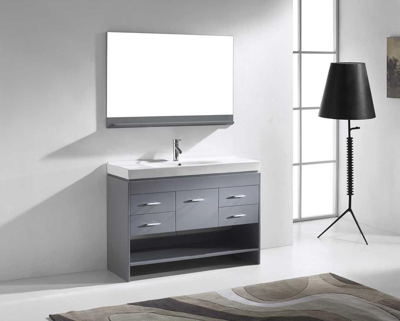 Virtu USA Vanities PS-103-BN Virtu USA Gloria 48 Single Bathroom Vanity Set in Grey