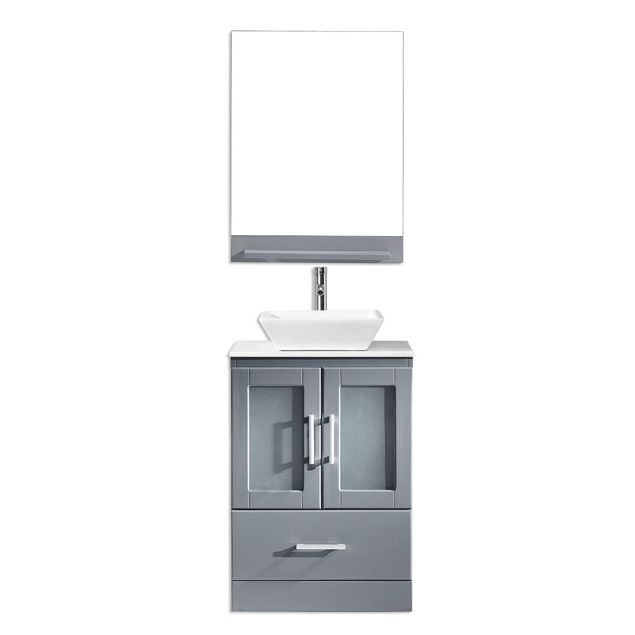 Virtu USA Zola 24" Single Bathroom Vanity Set in Grey | MS-6724-S-GR