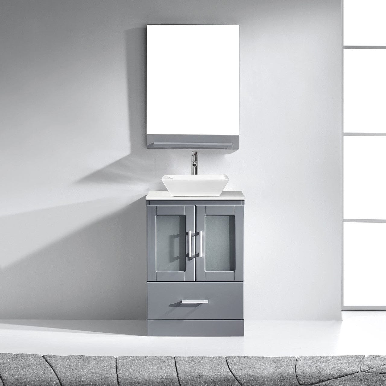 Virtu USA Vanities PS-103-BN Virtu USA Zola 24 Single Bathroom Vanity Set in Grey