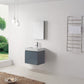 Virtu USA Zuri 24 Single Bathroom Vanity Set in Grey w/ Polymarble Counter-Top