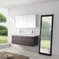 Virtu USA Zuri 55 Double Bathroom Vanity Set in Wenge w/ Polymarble Counter-Top