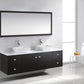 Virtu USA Clarissa 72 Double Bathroom Vanity Set in Espresso w/ White Artificial Stone Counter-Top
