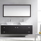 Virtu USA Clarissa 72 Double Bathroom Vanity Set in Espresso w/ White Artificial Stone Counter-Top front view