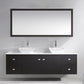 Virtu USA Clarissa 72 Double Bathroom Vanity Set in Espresso w/ White Artificial Stone Counter-Top close up
