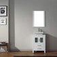 Virtu USA Dior 24" Single Bathroom Vanity Cabinet Set in White w/ Pure White Stone Counter-Top