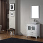 Virtu USA Dior 28 Single Bathroom Vanity Set in White w/ Pure White Stone Counter-Top | Vessel Sink