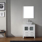 Virtu USA Dior 30" Single Bathroom Vanity Cabinet Set in White w/ Pure White Stone Counter-Top