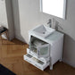 Virtu USA Dior 30 Single Bathroom Vanity Set in White w/ Pure White Stone Counter-Top | Vessel Sink