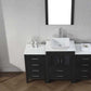 Virtu USA Dior 60 Single Bathroom Vanity Set in Zebra Grey w/ Pure White Stone Counter-Top | Vessel Sink