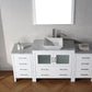 Virtu USA Dior 66 Single Bathroom Vanity Set in White w/ Italian Carrara White Marble Counter-Top | Vessel Sink