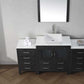Virtu USA Dior 68 Single Bathroom Vanity Set in Zebra Grey w/ Pure White Stone Counter-Top | Vessel Sink