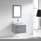 Virtu USA Marsala 29 Single Bathroom Vanity Set in Grey w/ Tempered Glass Counter-Top | Square Basin