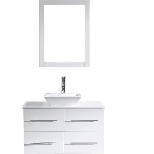 Virtu USA Marsala 35" Single Bathroom Vanity Cabinet Set in White