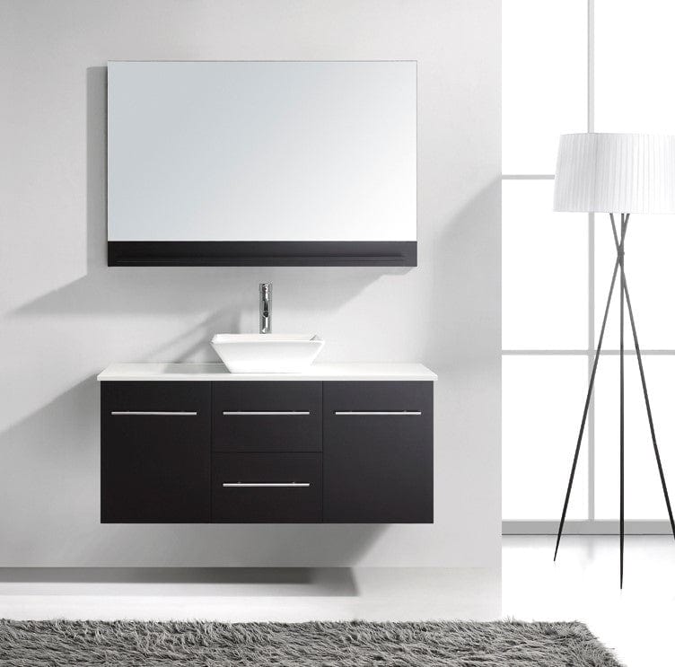 Virtu USA Marsala 48 Single Bathroom Vanity Set in Espresso w/ White Artificial Stone Counter-Top