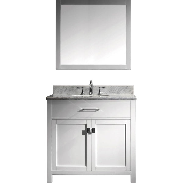 Caroline 36 Single Bathroom Vanity Set in White l Italian Carrara White Marble Counter-Top