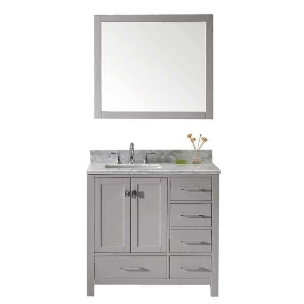 Virtu USA Caroline Avenue 36 Single Bathroom Vanity in Cashmere Grey