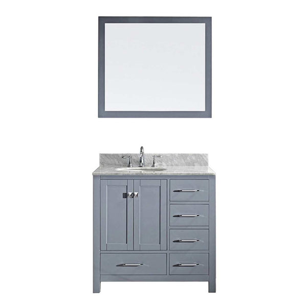 Virtu USA Caroline Avenue 36 Single Bathroom Vanity Set in Grey