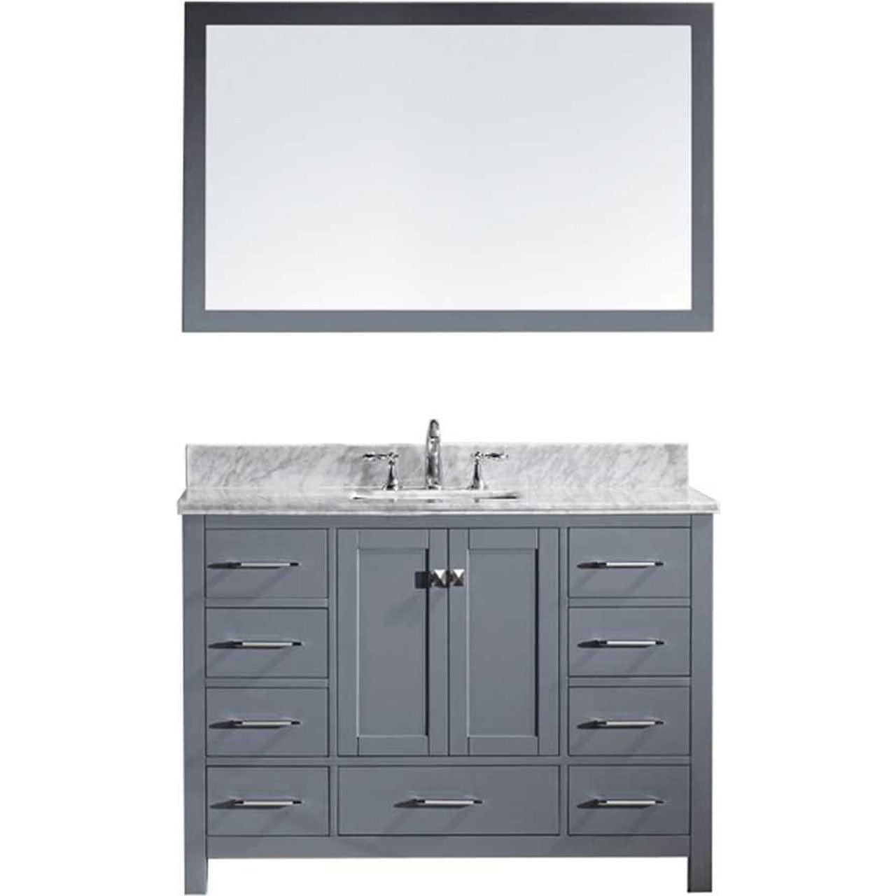 Virtu USA Caroline Avenue 48" Single Bathroom Vanity Cabinet Set in Grey