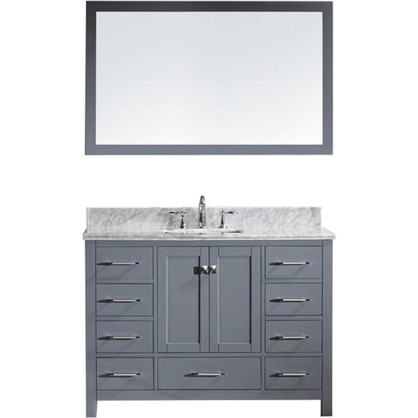 Virtu USA Caroline Avenue 48 Single Bathroom Vanity Cabinet Set in Grey