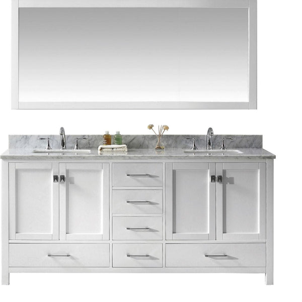 Virtu USA Caroline Avenue 72 Double Bathroom Vanity Set in White