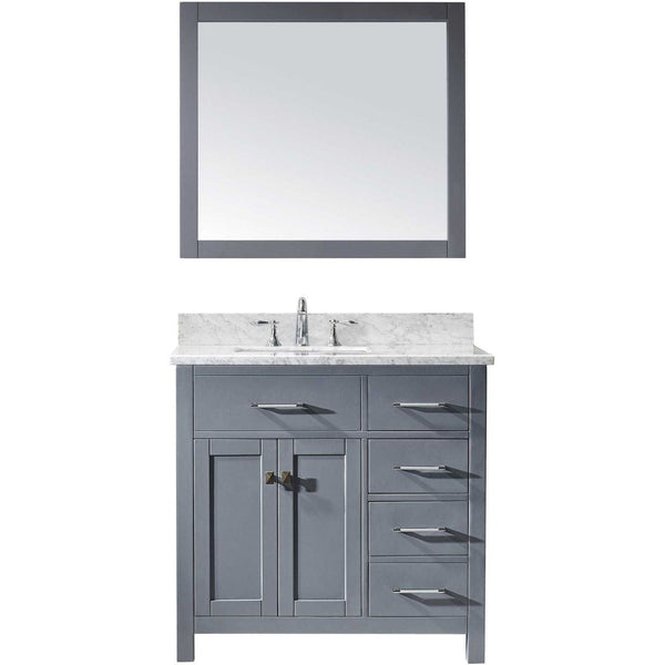 Virtu USA Caroline Parkway 36 Single Bathroom Vanity Cabinet Set in Grey