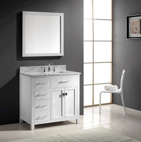 Virtu USA Caroline Parkway 36 Single Bathroom Vanity Set in White