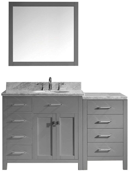 Virtu USA Caroline Parkway 57 Single Bathroom Vanity Set in Grey