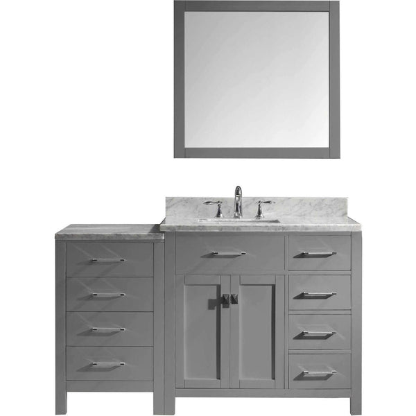 Virtu USA Caroline Parkway 57 Single Bathroom Vanity Cabinet Set in Grey