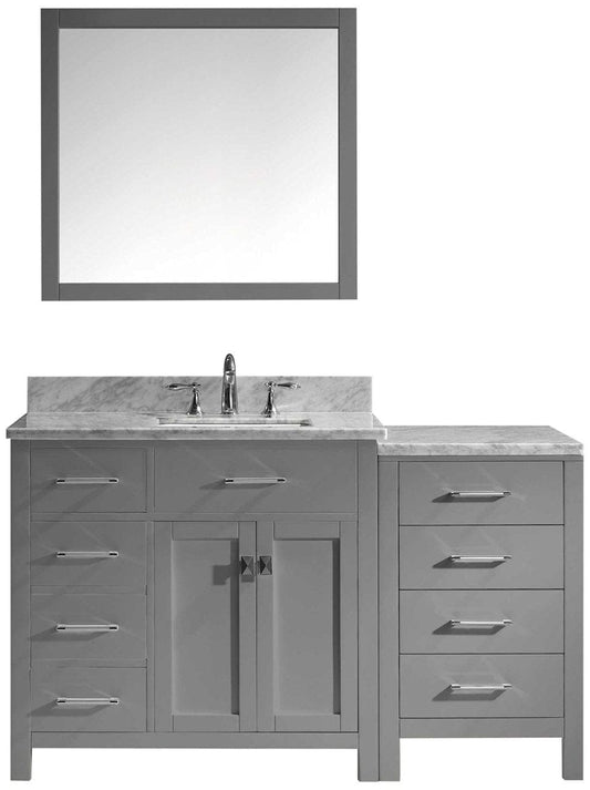 Virtu USA Caroline Parkway 57" Single Bathroom Vanity Set in Grey