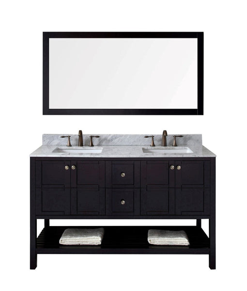Virtu USA Winterfell 60 Double Bathroom Vanity Cabinet Set in Espresso