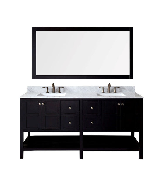 Virtu USA Winterfell 72 Double Bathroom Vanity Cabinet Set in Espresso