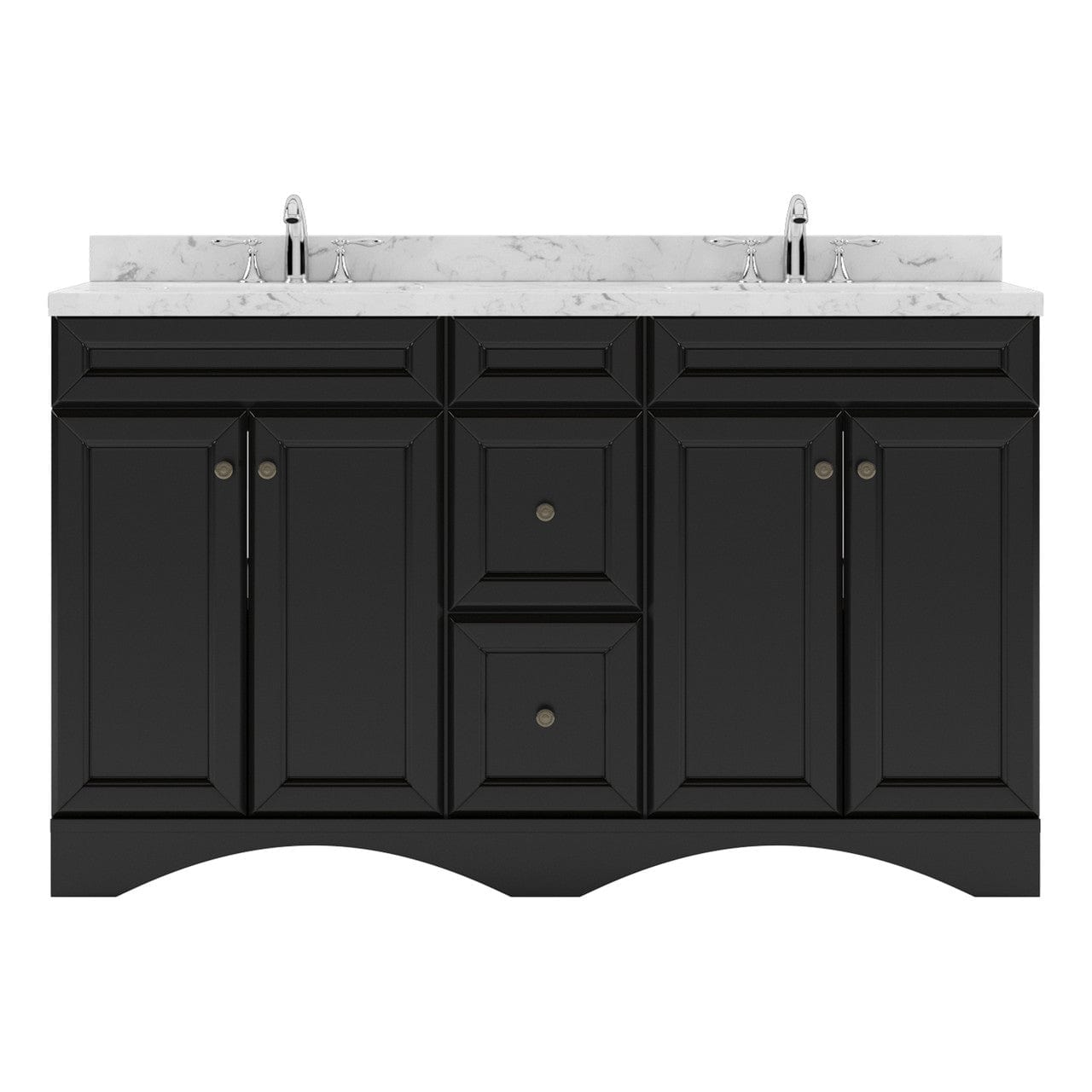 Virtu USA Vanities Talisa 60" Bath Vanity in Espresso with Cultured Marble Quartz Top by Virtu USA